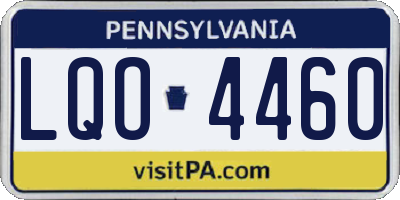 PA license plate LQO4460