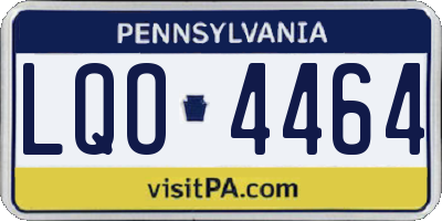 PA license plate LQO4464