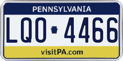 PA license plate LQO4466