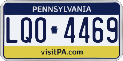 PA license plate LQO4469