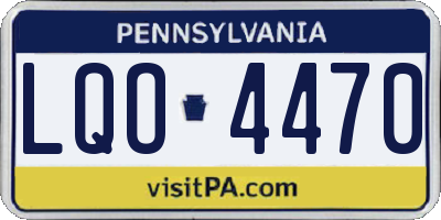 PA license plate LQO4470