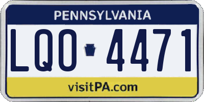 PA license plate LQO4471