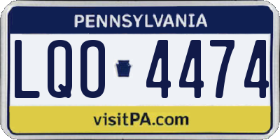 PA license plate LQO4474