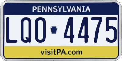 PA license plate LQO4475