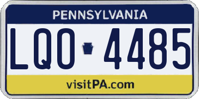 PA license plate LQO4485