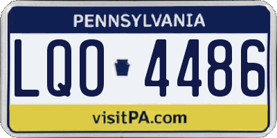 PA license plate LQO4486