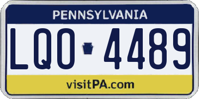 PA license plate LQO4489