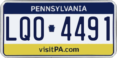 PA license plate LQO4491