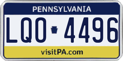 PA license plate LQO4496