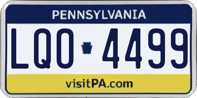 PA license plate LQO4499