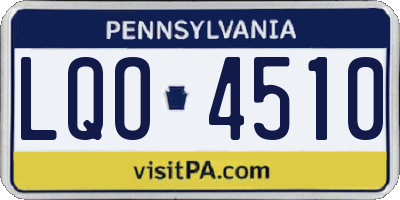 PA license plate LQO4510