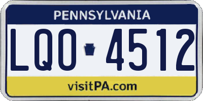 PA license plate LQO4512