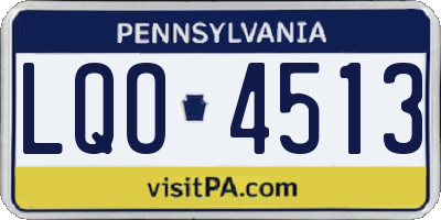 PA license plate LQO4513