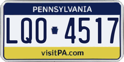 PA license plate LQO4517