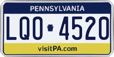 PA license plate LQO4520