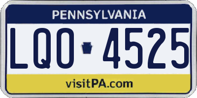 PA license plate LQO4525