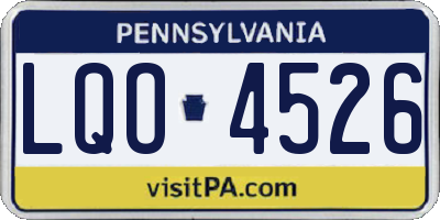PA license plate LQO4526