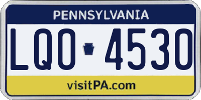 PA license plate LQO4530