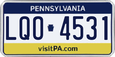 PA license plate LQO4531