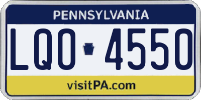 PA license plate LQO4550