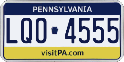 PA license plate LQO4555