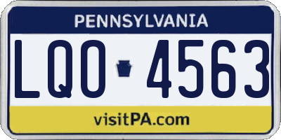 PA license plate LQO4563