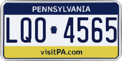 PA license plate LQO4565