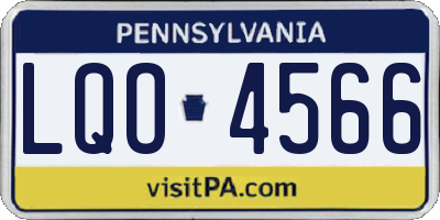 PA license plate LQO4566