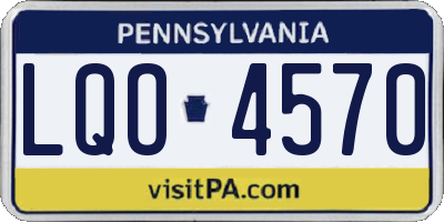 PA license plate LQO4570