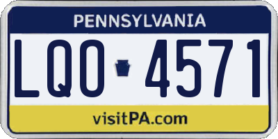 PA license plate LQO4571