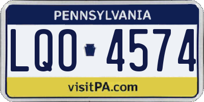 PA license plate LQO4574
