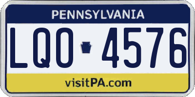 PA license plate LQO4576