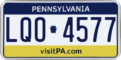 PA license plate LQO4577