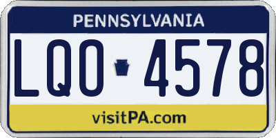 PA license plate LQO4578