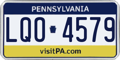PA license plate LQO4579