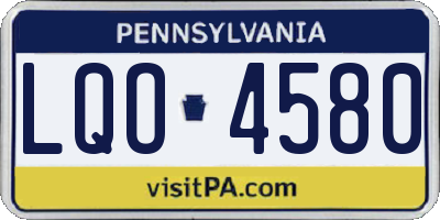 PA license plate LQO4580