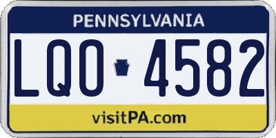 PA license plate LQO4582