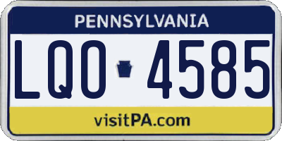 PA license plate LQO4585