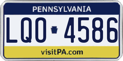 PA license plate LQO4586