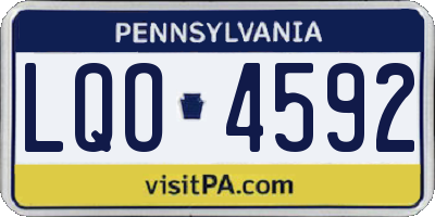 PA license plate LQO4592