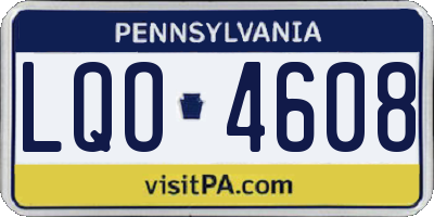 PA license plate LQO4608