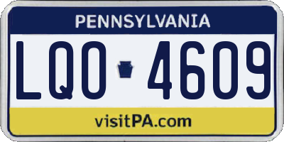 PA license plate LQO4609