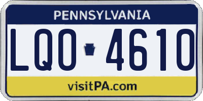 PA license plate LQO4610