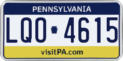PA license plate LQO4615