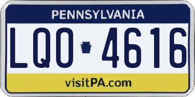 PA license plate LQO4616