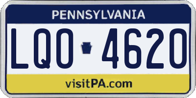 PA license plate LQO4620