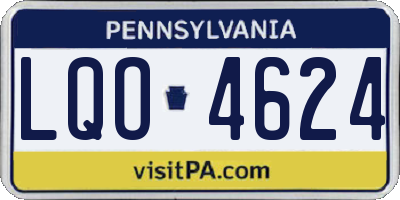 PA license plate LQO4624