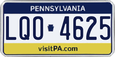 PA license plate LQO4625