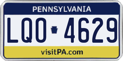 PA license plate LQO4629