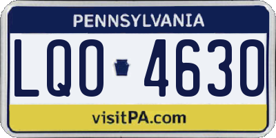 PA license plate LQO4630